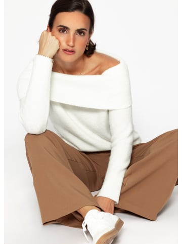 SASSYCLASSY Schulterfreier Pullover in Offwhite