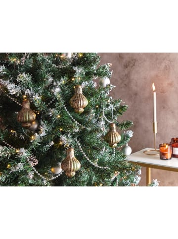 Beliani 8er-Set Weihnachtsbaumkugeln BRILLANT in Gold/Grün