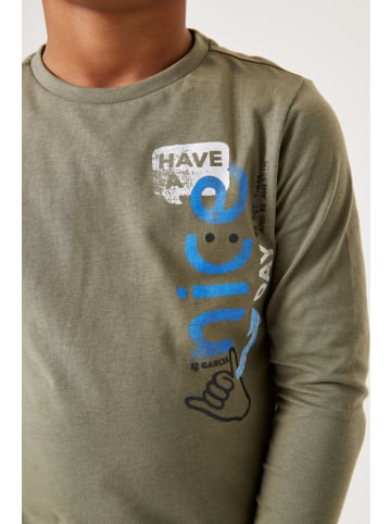 Garcia Langarmshirt mit Smile-Print in beetle