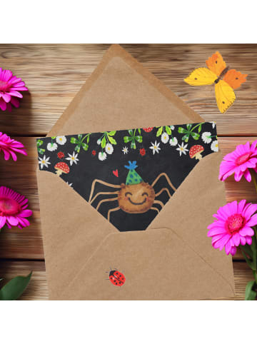 Mr. & Mrs. Panda Glückwunschkarte Spinne Agathe Party mit Spruch in Kreidetafel