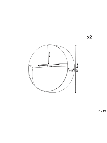 Beliani 2er-Set Wandleuchte für den Außenbereich POMPTON in Schwarz