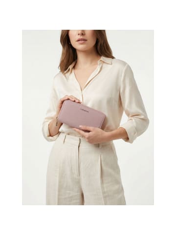 Lazarotti Bologna Leather XL Double Zip-Around Geldbörse RFID Leder 20 cm in rose