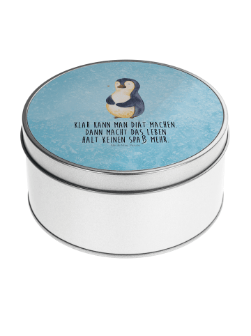Mr. & Mrs. Panda Keksdose Pinguin Diät mit Spruch in Eisblau