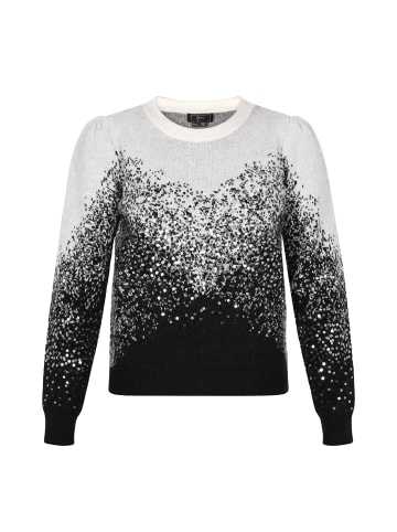 faina Pullover in Wollweiss Schwarz