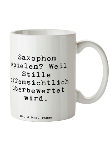 Mr. & Mrs. Panda Trinkbecher Spruch Saxophon Leidenschaft mit Sp... in Weiß