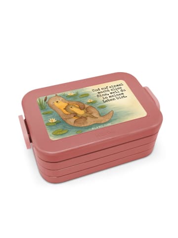 Mr. & Mrs. Panda Lunch Box Otter Kind Design mit Spruch in Rot Pastell