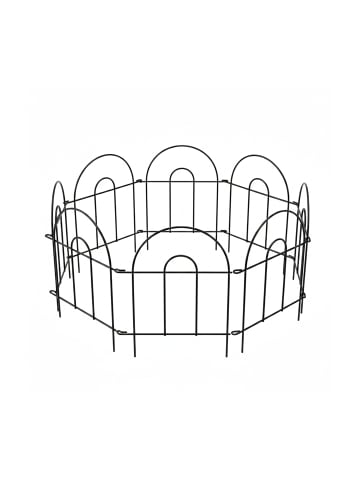 relaxdays 6-tlg. Beetzaun Set in Schwarz - (H)45 x (B)240 cm