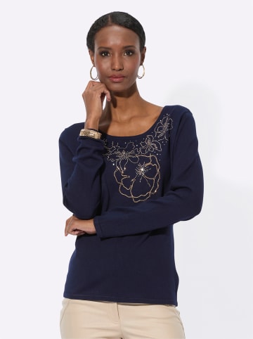 creation L Langarm-Pullover in marine