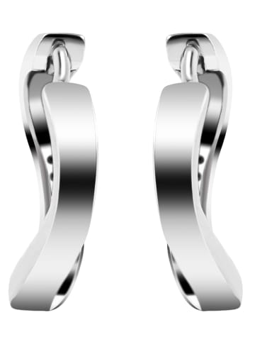 Adeliás Damen Ohrringe – Klappcreole aus 925 Silber in silber