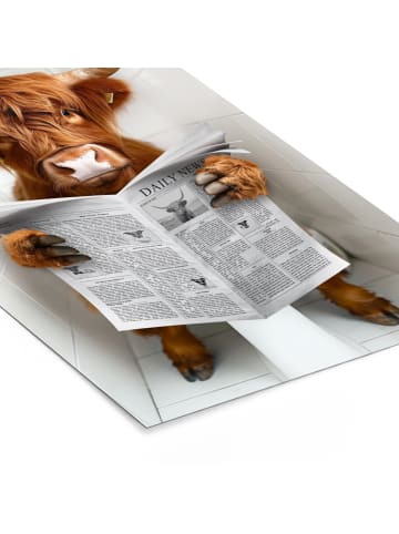 MuchoWow Poster mit Leiste Zeitung Schottisches Hochlandrind