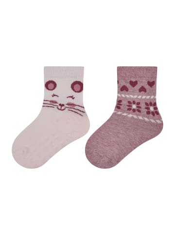 Sterntaler ABS Socken 2er-Pack Maus in lichtrosa
