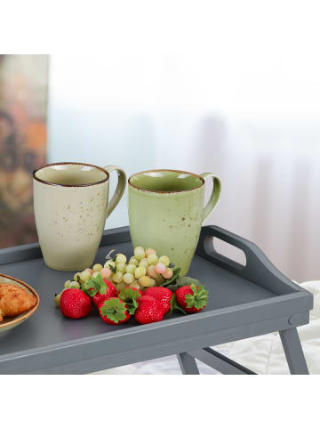 relaxdays 2 x Betttablett in Grau - (B)60 x (H)24 x (T)30 cm