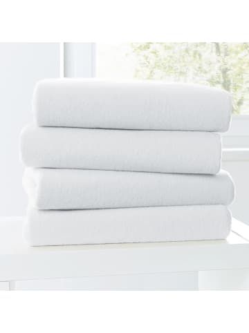 Primera Biber Spannbettlaken in weiß