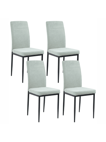 Beliani 4er-Set Esszimmerstuhl RINER in Grün/Schwarz