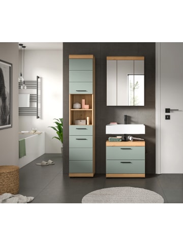 xonox.home Badkombination in Artisan Eiche/Salbei - (B) 112 x (H) 191 x (T) 37
