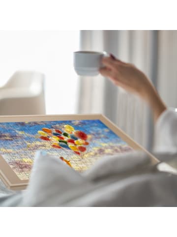 relaxdays Puzzlebrett in Natur - (B)93 x (H)4 x (T)67 cm