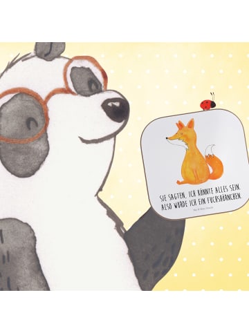 Mr. & Mrs. Panda Holzuntersetzer Einhorn Fuchs mit Spruch in Weiß