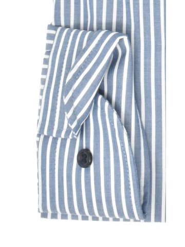 MARVELIS Modern Fit Businesshemd in Dunkelblau/Weiß