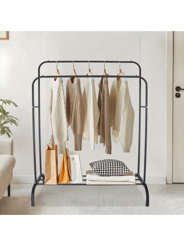 relaxdays Kleiderständer in Schwarz - (B)110 x (H)148 x (T)55 cm