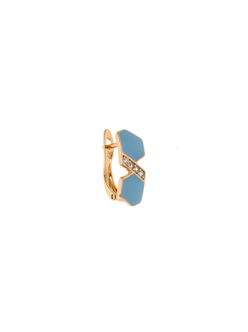 faina Women Huggie Earrings in Rose Gold Turquoise