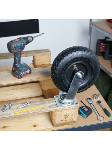 relaxdays 2 x Lenkrolle in Schwarz - 3.00-4