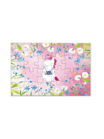Mr. & Mrs. Panda Puzzle Einhorn Fotograf ohne Spruch in Rot Pastell