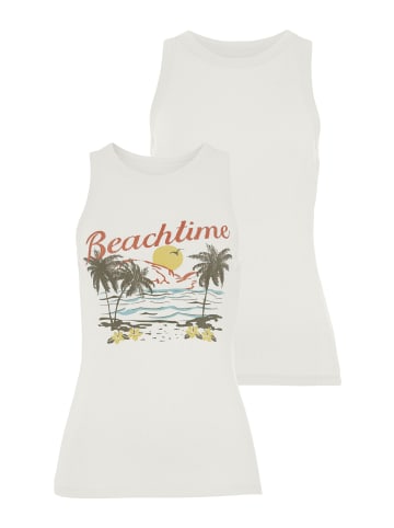 Beach Time Tanktop in creme bedruckt