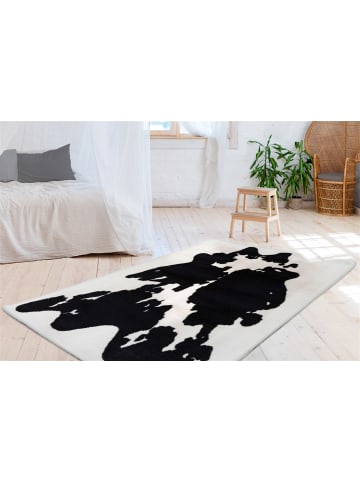 Arte Espina Hochflor Teppich Rabbit in schwarz - weiß - rechteckig