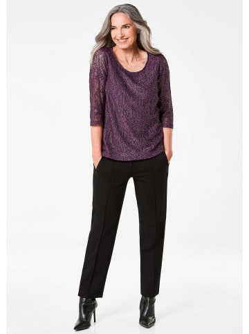 GOLDNER Kurzgröße:  Elegantes Blusenshirt mit Glanzeffekt in beere