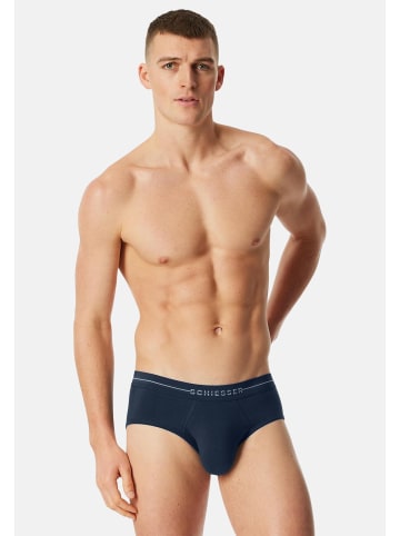 Schiesser Rio Slip / Unterhose Cotton Flex in Schwarz / blau