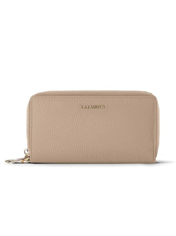 Lazarotti Bologna Leather XL Double Zip-Around Geldbörse RFID Leder 20 cm sand