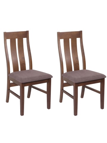 MCW 2er-Set Esszimmerstuhl M58, Dunkles Gestell, taupe