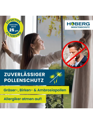 HOBERG Moskitonetz mit Pollenschutz 80x210cm schwarz mit Magnetvers. für Tür Schwarz