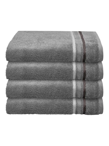 Schiesser Handtuch Skyline Color im 4er Set in Dunkelgrau