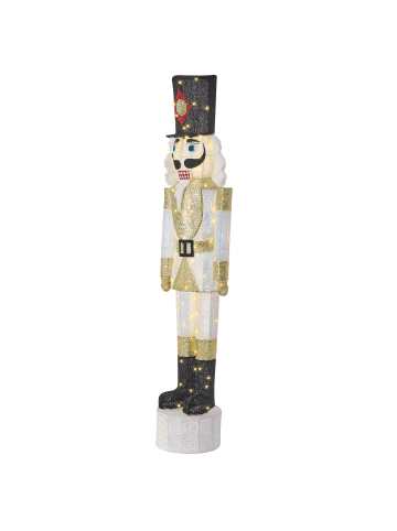 Beliani LED Deko STOROVAN in Gold/Weiß/Schwarz - (W) 36 x (H) 152 x (L) 36 cm