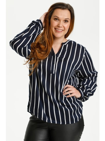 KAFFE curve Langarm-Bluse KCsida in Midnight / Chalk Stripe