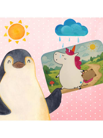 Mr. & Mrs. Panda Badematte Einhorn Koffer Design ohne Spruch in Weiß