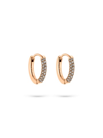 s.Oliver Creolen Edelstahlcreole mit glitzernden Zirkoniasteinen in roségold