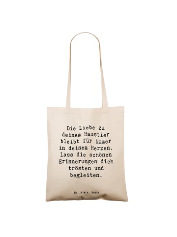 Mr. & Mrs. Panda Uni Tasche Spruch Trauerbewältigung Haustierver... in Creme