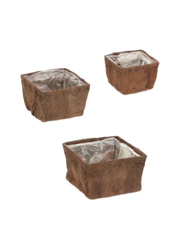 3tlg. Blumentopf Set in Natur