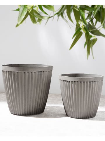 Beliani Outdoor Blumentopf POKA in Grau - (W) 44 x (H) 39 x (L) 44 cm