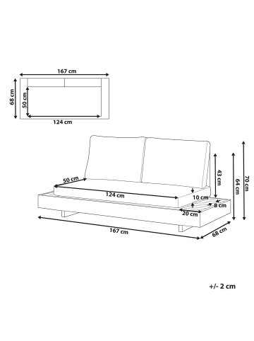 Beliani 4-tlg Gartensofa MARETTIMO in Braun/Weiß
