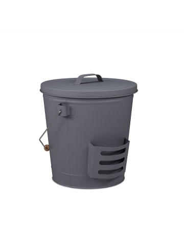 relaxdays Ascheeimer in Grau - 19 l