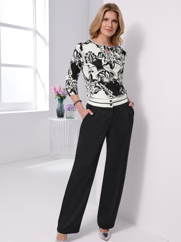 Sieh an! Rundhalsshirt in ecru-schwarz-bedruckt