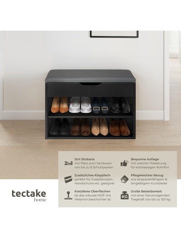 tectake Schuhbank Jasmina mit Sitzpolster für 6 Paar Schuhe,  60x30x43,5cm