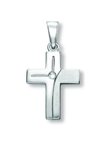 ONE ELEMENT  Zirkonia Kreuz Anhänger aus 925 Silber in silber