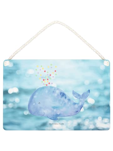 Mr. & Mrs. Panda Deko Schild Wal Konfetti ohne Spruch in Oceanblue