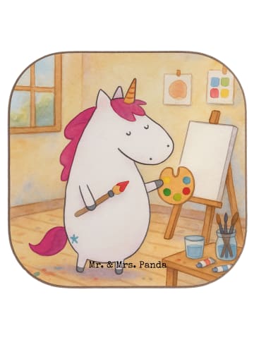 Mr. & Mrs. Panda Flaschenuntersetzer Einhorn Künstler Design ohn... in Weiß