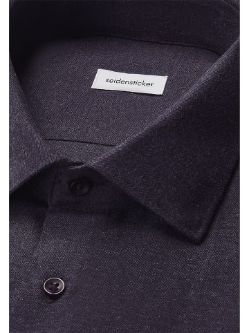 Seidensticker Flanellhemd Slim in Dunkelblau