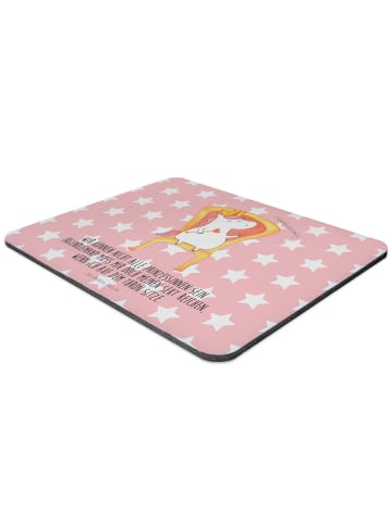 Mr. & Mrs. Panda Mauspad Einhorn Prinzessin mit Spruch in Rot Pastell